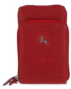 Ashwood Leather 'Aphrodite' Real Crossbody Smart Phone Bag - Red