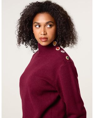 Blue Vanilla Jewel Button Jumper - Red