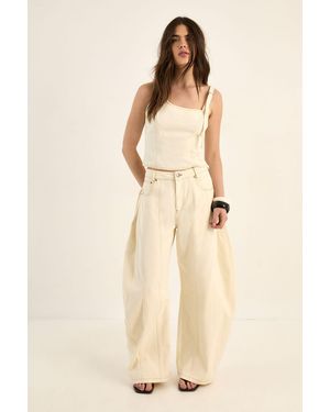 Nasty Gal Seam Detail Balloon Leg Denim Jean - Natural