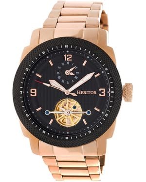 Heritor Helmsley Semi-Skeleton Bracelet Watch - Metallic