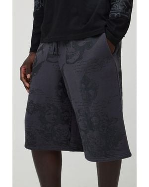 BoohooMAN Angel Renaissance Bermuda Jort - Black