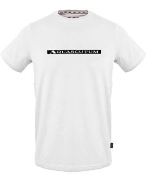 Aquascutum Text Graphic Crew Neck Short Sleeve Jersey T-Shirt - White