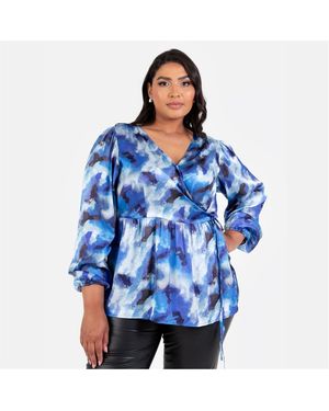 Lovedrobe Ls Wrap Top - Blue