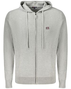 Norway 1963 Geweven Hoodie Met Rits Casual Stijl - Grijs