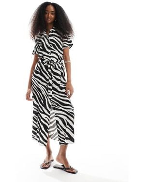 Vero Moda Easy Buttondown Long Shirt Dress - White