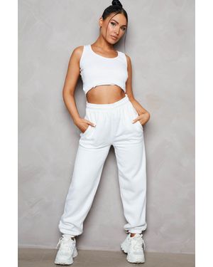 Femme Luxe High Waisted Shirred Drawstring Pocket Detail Cuffed Joggers - Grey