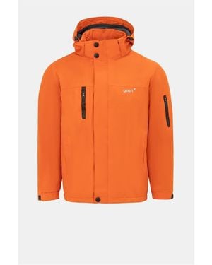 Gelert Hooded Solid Patterned Parka Jacket - Orange