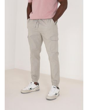 Brave Soul Light 'Beach' Cotton Linen Blend Cargo Trousers - Multicolour