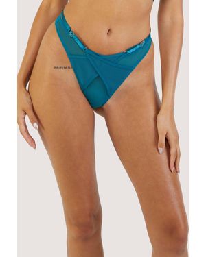 Playful Promises Eddie Petrol Crossover Thong - Blue
