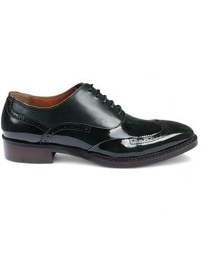 Justin Reess Patent Leather Brogue Formal Shoes - Black