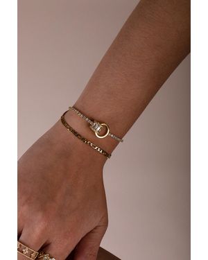 SVNX Double Ring Diamante Bracelet - Brown