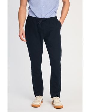 French Connection Linen Blend Cuffed Trousers - Blue