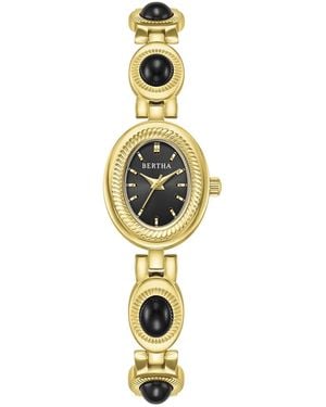 Bertha Rosalie Jade Stone Bracelet Watch - Metallic