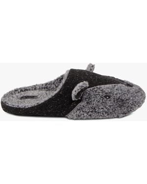 Totes Toasties Novelty Applique Mule Slippers - Black