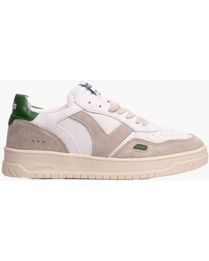 Victoria Seul Retro Faux Leather & Split Trainers Verde - Pink