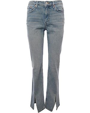 Weekday Light Slit Cotton Blend Jeans - Blue