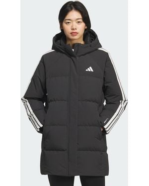 adidas 3 Stripes Mid Length Down Jacket - Black