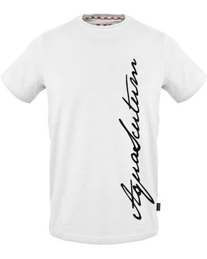 Aquascutum Signature Print Crew Neck Short Sleeve T-Shirt - White