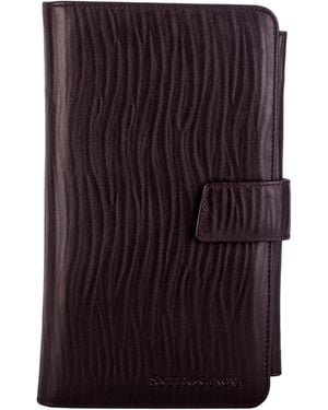 Smith & Canova Embossed Leather Card & Document Case - Purple