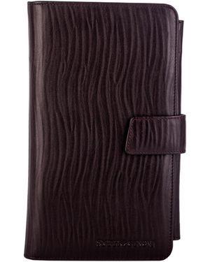Smith & Canova Embossed Leather Card & Document Case - Purple