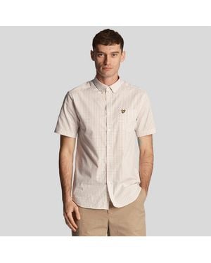 Lyle & Scott And Sleeve Slim Fit Gingham Shirt - Natural
