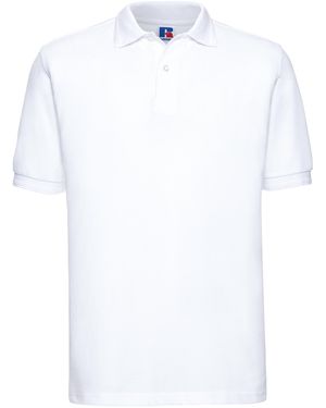 Russell Ripple Collar & Cuff Short Sleeve Polo Shirt - White