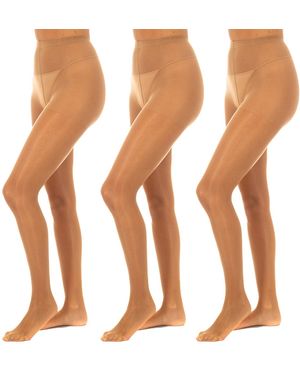 Jolie Folie Pack-3 15 Den Lycra Knickers Danae15 - White