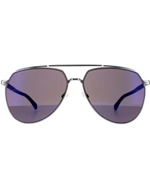 BOSS Aviator Ruthenium Sky Mirror Sunglasses - Purple