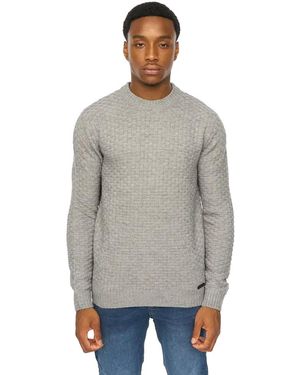 Duck and Cover Matera Textured Knitted Jumper Marl) - Grey