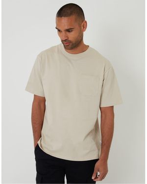 Threadbare Regular Fit Short Sleeve Crew Neck T-Shirt - Natural