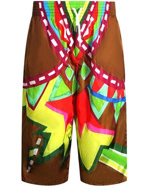 DSquared² Colourful Abstract Design Over Sized Swim Shorts Nylon - Green