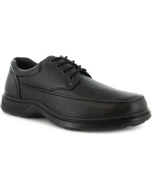 Comfisole Gents Lace Up Comfort Fit Casual Shoes. Wider Fitting. Pu - Black