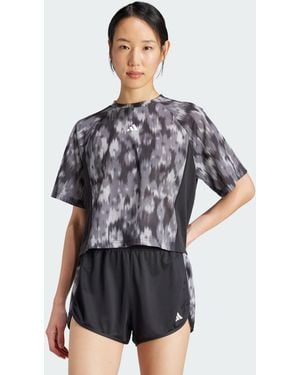 adidas Originals Train Essentials Allover Print Flower Tie-Dye Tee - Grey