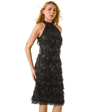 D.u.s.k Tassle Trapeze Dress - Black