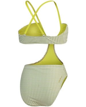 Speedo Gingham Patterned One Piece Swimsuit - Green