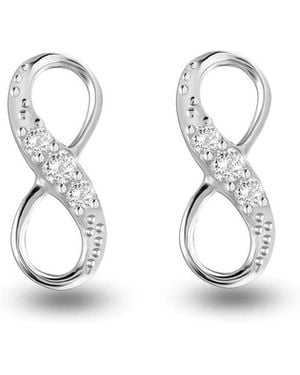 Bibei Infinity Earrings With Sparkles Bipe060 - Metallic