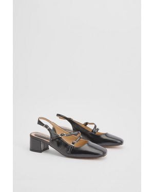 Oasis Tara Faux Leather Slingback Mary Jane Flats - White