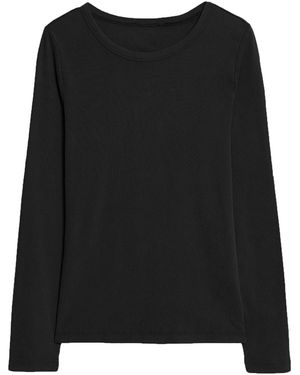 Secret Label Ribbed Long Sleeve Top - Black