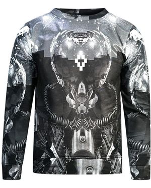 Marcelo Burlon Graphic Motif Jumper Cotton - Grey