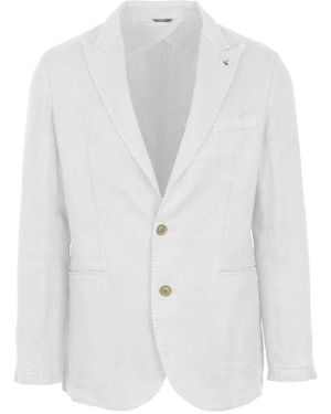 AT.P.CO Linen Blazer Relaxed Fit - White