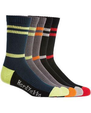 Hard Yakka Crew Cotton Adults Multicoloured Work Socks - Blue