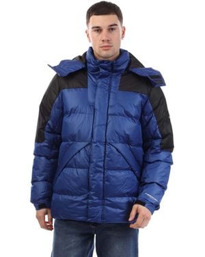 Crosshatch Camptor Panel Jacket - Blue