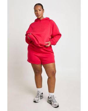 Boohoo Plus Thick Waist Band Shorts - Red