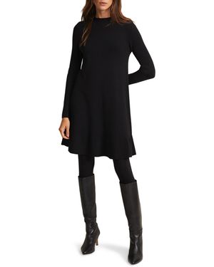 Phase Eight Vickie Fine Knit Flippy Hem Dress - Black