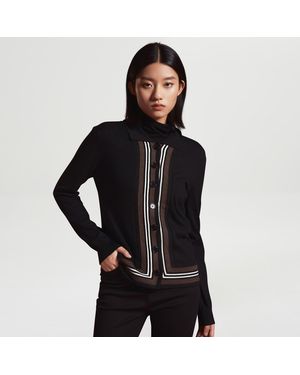 S&J Weekends Vest Met Contrasterende Randen - Zwart
