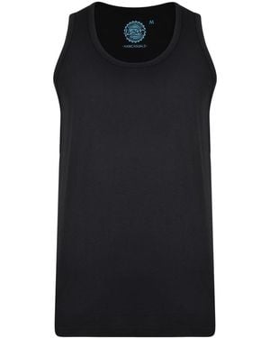 KAM Jeanswear Plus Size Classic Vest Kam Sleeveless Crew Neck - Black