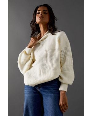 Warehouse Patchwork Stitch Jumper - Grey