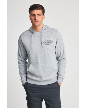 Tokyo Laundry Printed Hoody With Drawcord - Grey