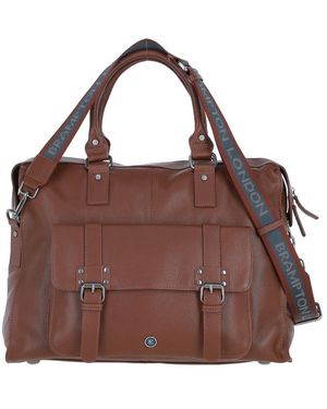 Brampton London 'Rodeo' Real Leather Weekender Bag - Brown