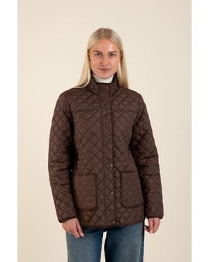 Harvey & Jones Water Resistant Mini Diamond Quilted Jacket - Brown